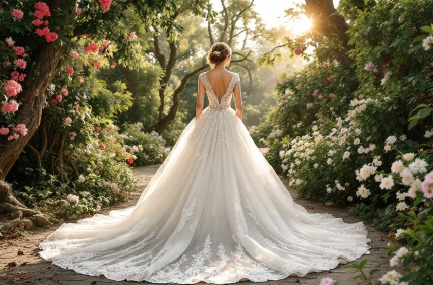 a line princess wedding dresses